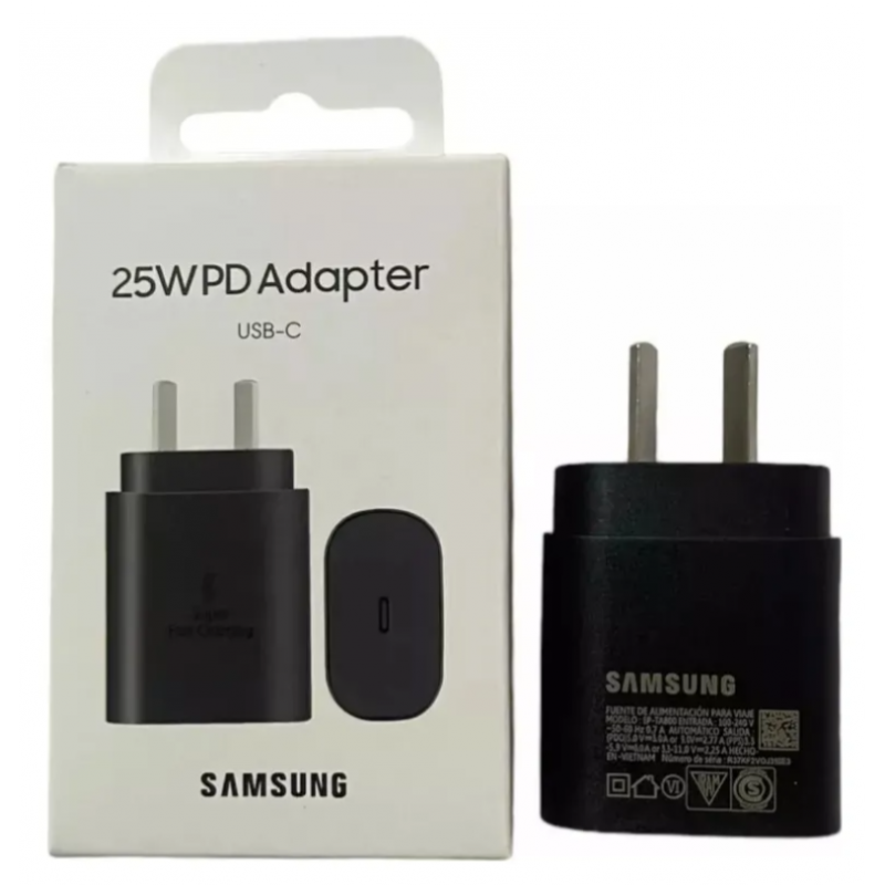 ACCESORIOS SAMSUNG CARGADOR DE VIAJE 25W BLACK S/CABLE