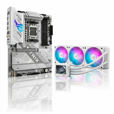 KIT MOTHER ASUS (AM5) ROG STRIX X870-A GAMING WIFI + WATER COOLER ASUS ROG RYUJIN III 360 ARGB EXTREME WHITE