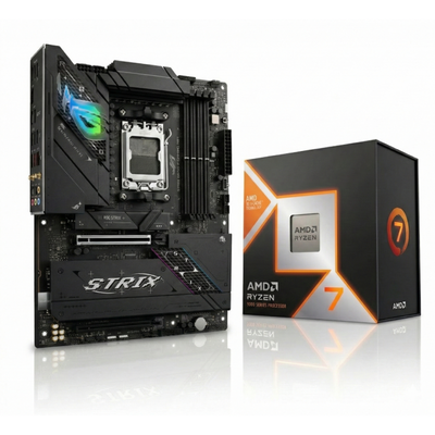 KIT PROCESADOR AMD (AM5) RYZEN 7 9800X3D + MOTHER ASUS (AM5) ROG STRIX B850-F GAMING WIFI