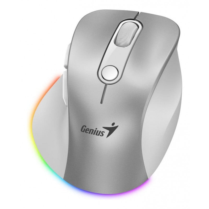 MOUSE WIRELESS MINI GENIUS ERGO 9000S PRO RECARGABLE SILVER