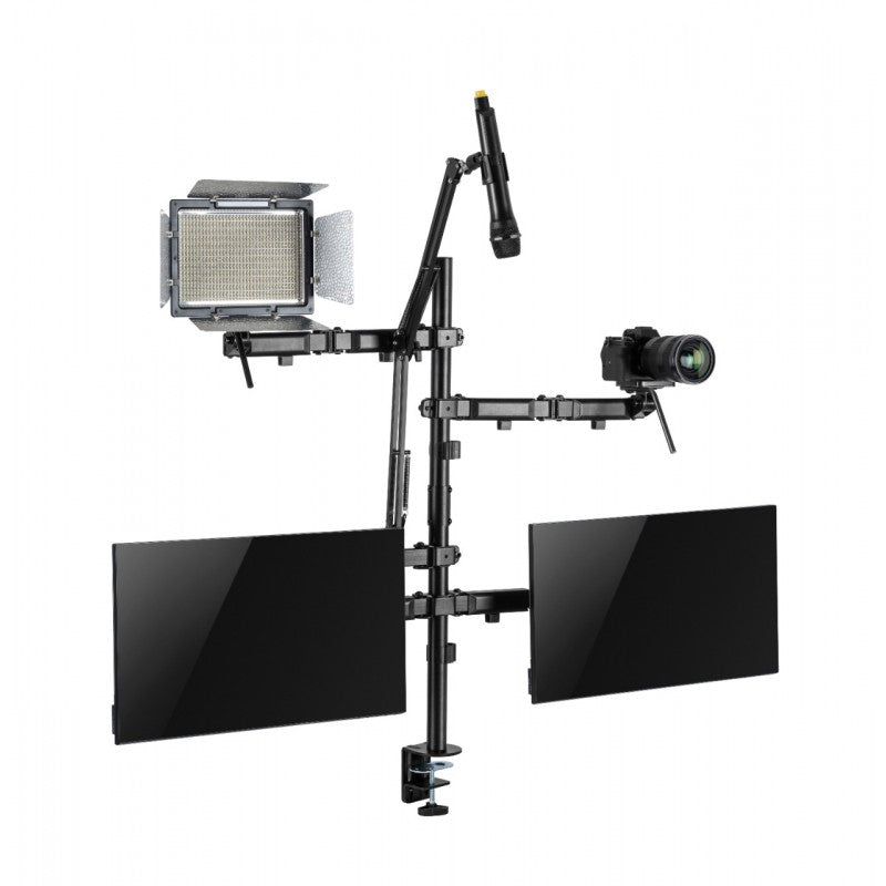 SOPORTE INTELAID DE ESCRITORIO  SETUP 2 MONI CAMARA CAM MIC LUZ IT-SDM